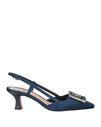 ROBERTO FESTA Pump Navy Textile fibers, Soft Leather