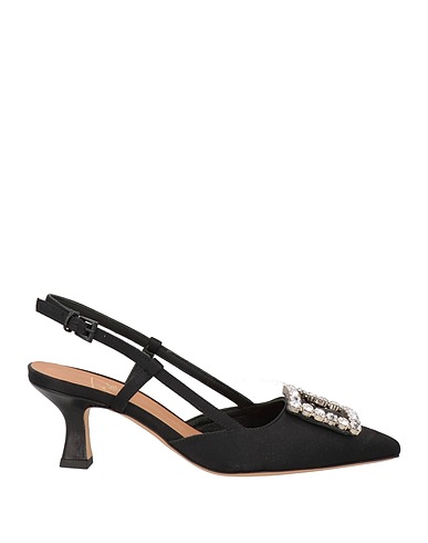 ROBERTO FESTA Pump Black Textile fibers, Soft Leather