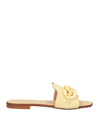 CAFèNOIR Sandals Pastel yellow Soft Leather
