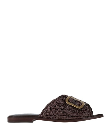TOD'S Sandals Chocolate brown Natural raffia