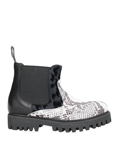 SGN GIANCARLO PAOLI Ankle boot White Soft Leather, Textile fibres