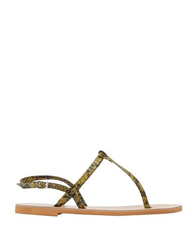 STELLA D'OTRANTO Flip flops Military green Leather