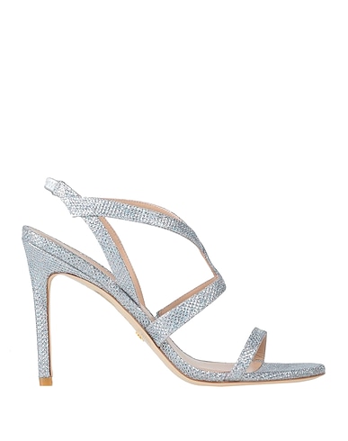 STUART WEITZMAN Sandals Silver Textile fibers