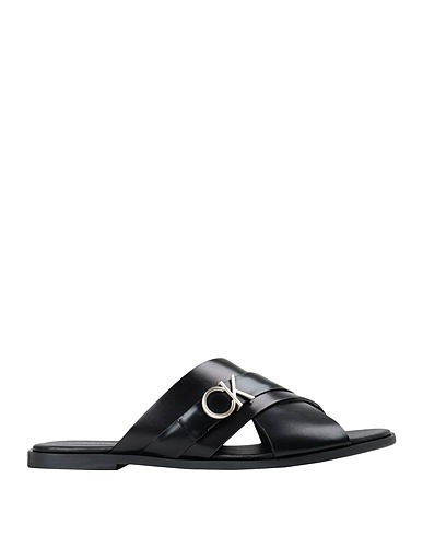 CALVIN KLEIN Sandals Black Soft Leather