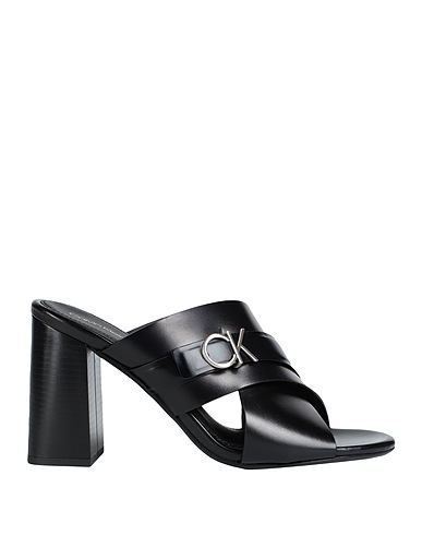 CALVIN KLEIN Sandals Black Soft Leather