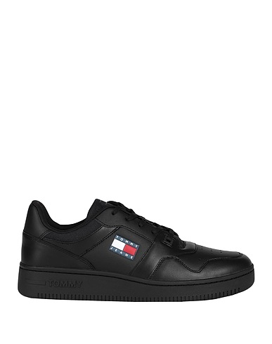 TOMMY JEANS Sneakers Black Soft Leather, Textile fibres