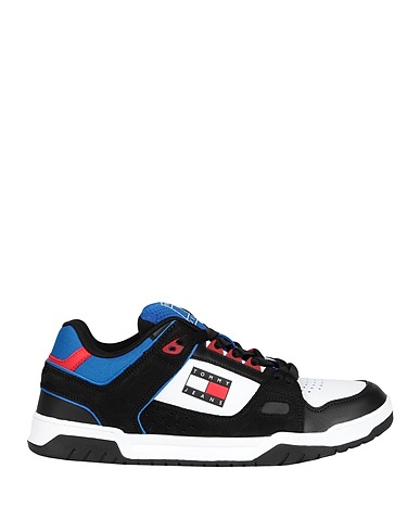 TOMMY JEANS Sneakers Black Soft Leather, Textile fibres