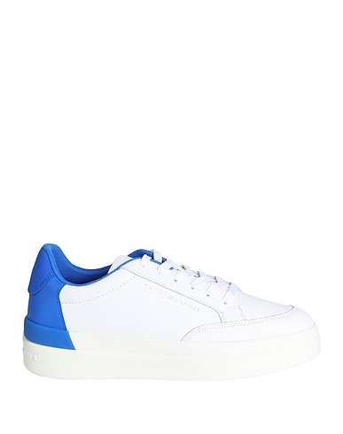 TOMMY HILFIGER Sneakers White Soft Leather, Textile fibres
