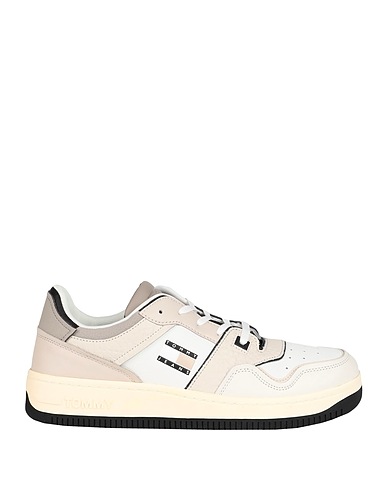 TOMMY JEANS Sneakers Beige Soft Leather, Textile fibers
