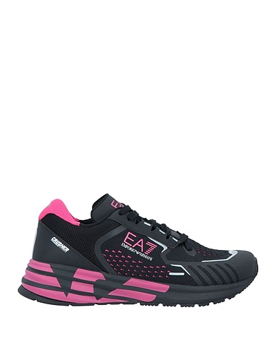 EA7 Sneakers Black 100% Polyester, Thermoplastic polyurethane