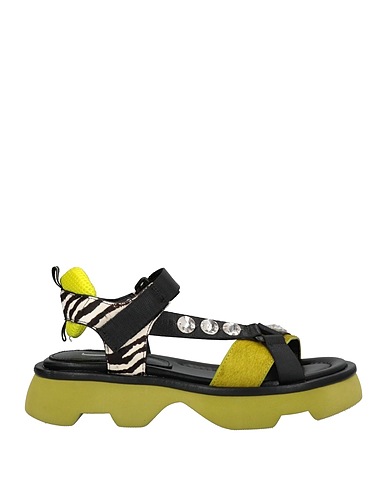 JEANNOT Sandalen Grün Gewebefasern, Leder