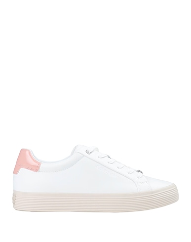 CALVIN KLEIN Sneakers Blanc Cuir, Fibres textiles