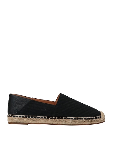 EMPORIO ARMANI Espadrilles Black Soft Leather, Textile fibers