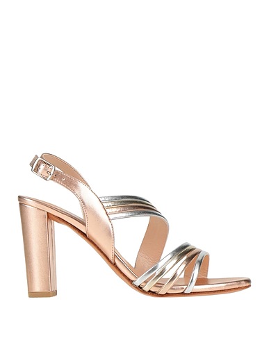 L'AMOUR by ALBANO Sandals Rose gold Textile fibres