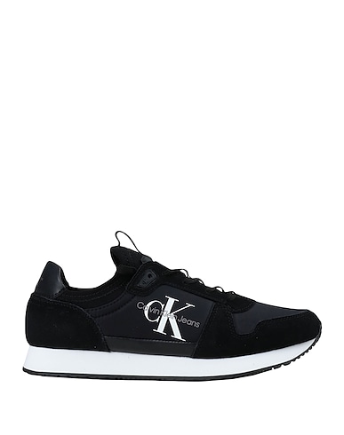 CALVIN KLEIN JEANS Sneakers Black Leather, Textile fibres