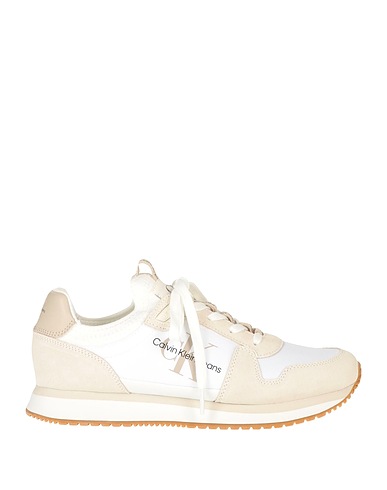 CALVIN KLEIN JEANS Sneakers Cremeweiß Leder, Gewebefasern
