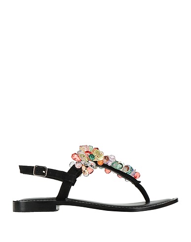 HADEL Flip flops Black Leather