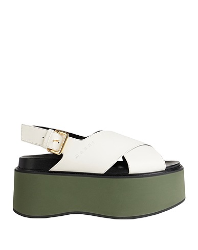 MARNI Sandals White Soft Leather