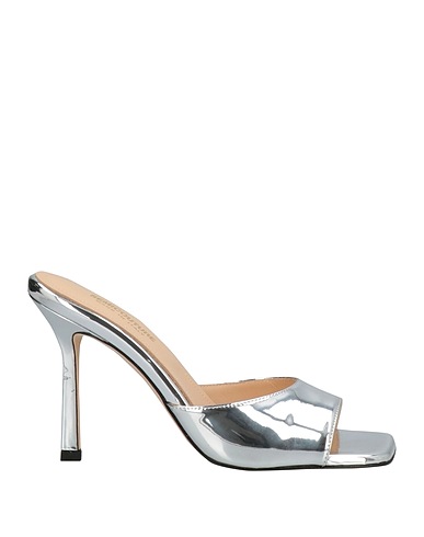 SEMICOUTURE Sandals Silver Textile fibers
