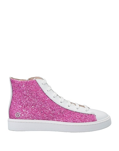 FLORENS Sneakers Fuchsia Textile fibres, Calfskin