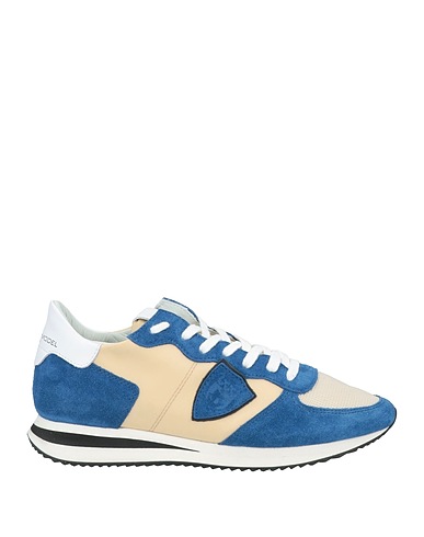 PHILIPPE MODEL Sneakers Blue Soft Leather, Textile fibers