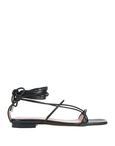 ANNA F. Flip flops Black Leather