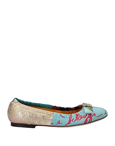 DOLCE&GABBANA Ballet flats Sky blue 46% Cotton, 27% Polyester, 16% Polyamide, 7% Metal, 4% Acetate