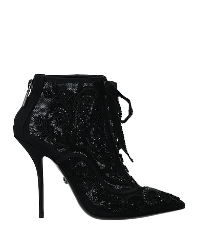 DOLCE&GABBANA Ankle boot Black 50% Polyester, 30% Calfskin, 20% Glass