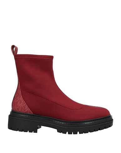 MICHAEL MICHAEL KORS Ankle boot Burgundy Soft Leather, Textile fibres