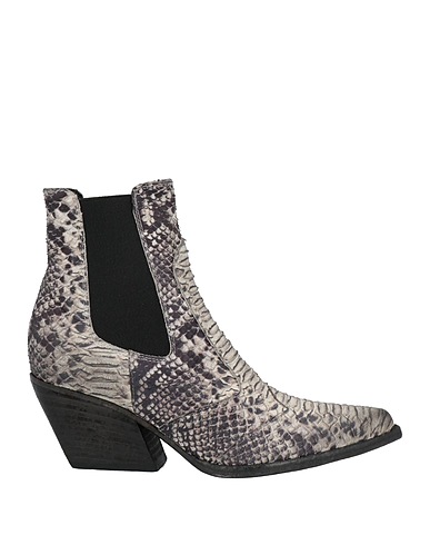 ELENA IACHI ショートブーツ ライトグレー 革(なめし加工)