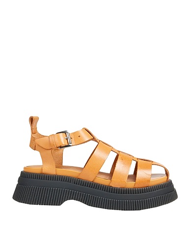 GANNI Sandals Camel Soft Leather