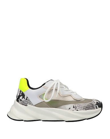 ELENA IACHI Sneakers White Leather, Textile fibers