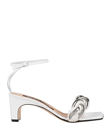 SERGIO ROSSI Sandals White Soft Leather