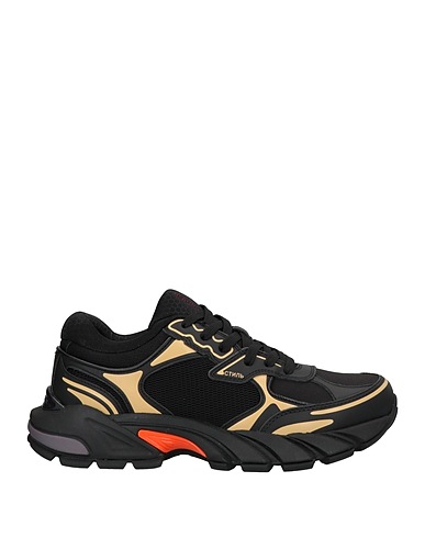 HERON PRESTON Sneakers Black Soft Leather, Textile fibres