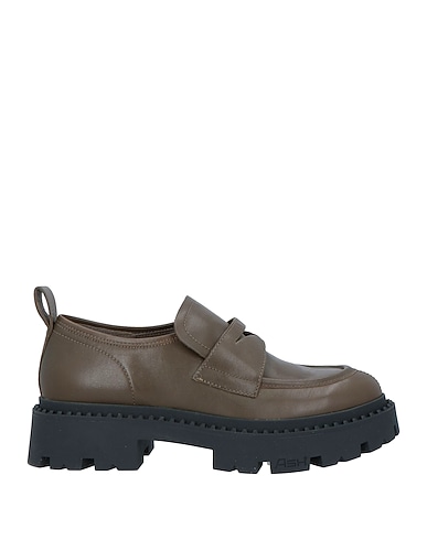ASH Loafers Military green Soft Leather