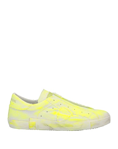 PHILIPPE MODEL Sneakers Pastel yellow Textile fibers, Soft Leather