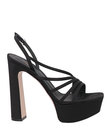 LE SILLA Sandales Noir Fibres textiles