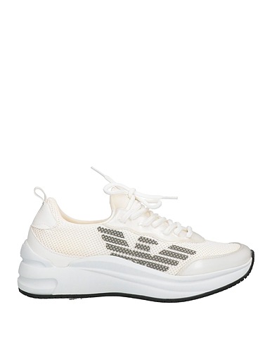 EMPORIO ARMANI Sneakers White 100% Polyester, Thermoplastic polyurethane, Polyurethane