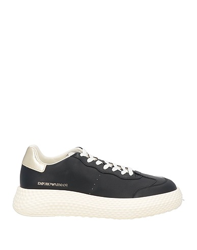 EMPORIO ARMANI Sneakers Black 100% Cow leather, Goat skin