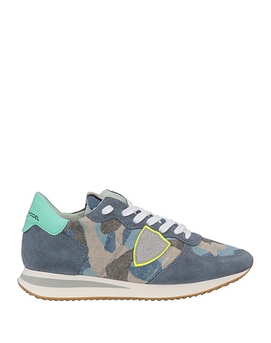 PHILIPPE MODEL Sneakers Pastel blue Soft Leather, Textile fibres