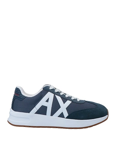 ARMANI EXCHANGE Sneakers Blu navy Pelle, Fibre tessili, Altre Fibre