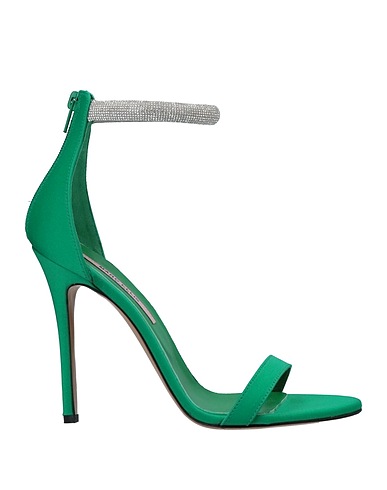 MARC ELLIS Sandals Emerald green Textile fibers
