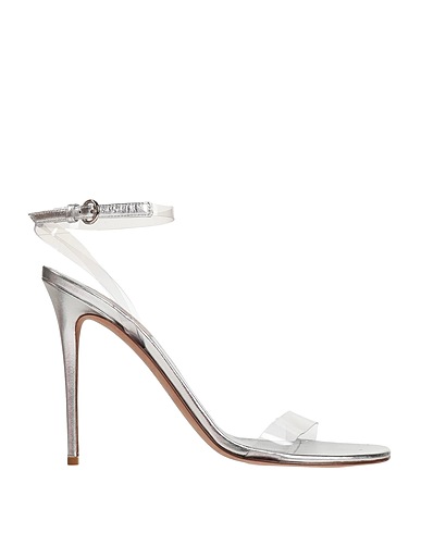 VALENTINO GARAVANI Sandali Argento Pelle, Plastica