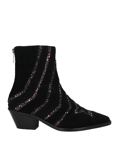 ZADIG&VOLTAIRE Ankle boot Black Leather, Textile fibres