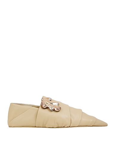 JIL SANDER Mocassino Beige Pelle