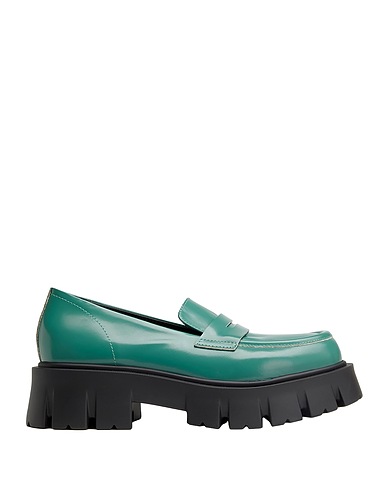 8 by YOOX Loafers ABRADED LEATHER CHUNKY LOAFER
 Green 100% Bovine leather