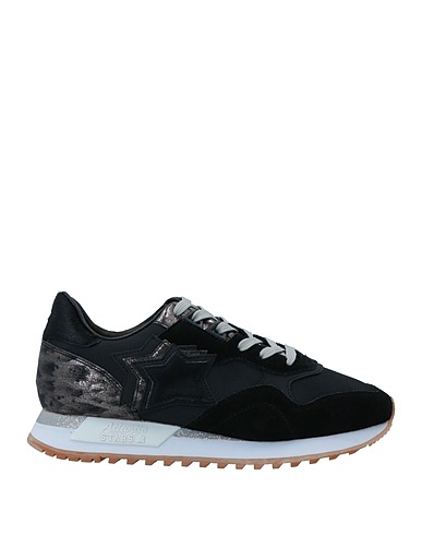 ATLANTIC STARS Sneakers Black Leather, Textile fibres