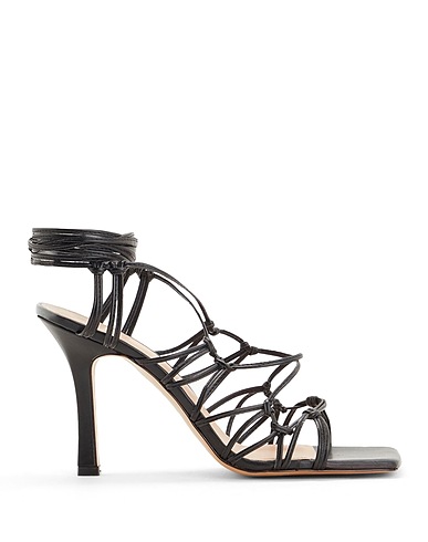 8 by YOOX Sandals SPAGHETTI STRAP LACE-UP SANDALS
 Black 60% Polyester, 40% Polyurethane