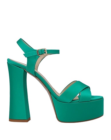 ISLO ISABELLA LORUSSO Sandali Verde smeraldo Fibre tessili