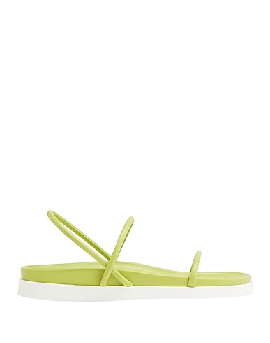 8 by YOOX Sandals STRING FLAT SANDALS
 Lime green 60% Polyester, 40% Polyurethane